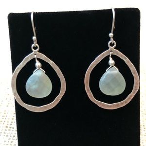 Silpada Sterling Green Prehnite Teardrop Earrings
